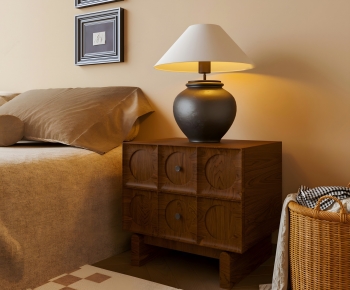 Wabi-sabi Style Bedside Cupboard-ID:361484052