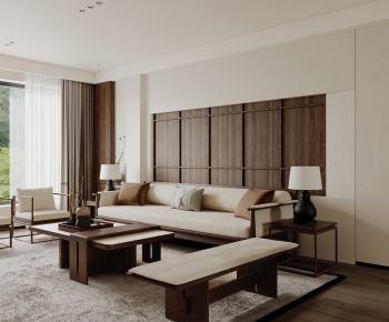 New Chinese Style A Living Room-ID:968863961