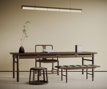 New Chinese Style Computer Desk And Chair-ID:765265943