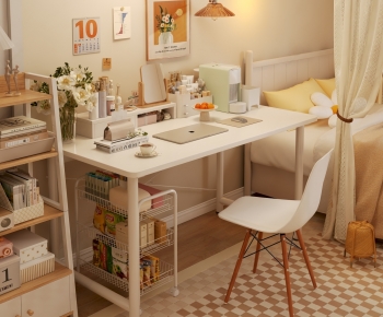 Modern Computer Desk And Chair-ID:538908007