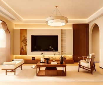 New Chinese Style A Living Room-ID:380224945