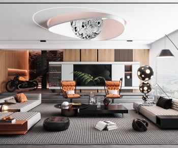 Modern A Living Room-ID:375725035