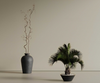 Wabi-sabi Style Ground Green Plant Potted Plants-ID:870490079