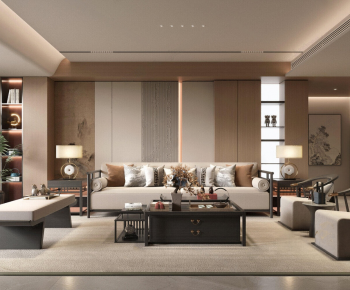 New Chinese Style A Living Room-ID:309124956