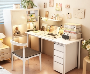 Modern Computer Desk And Chair-ID:413275964