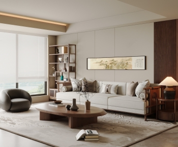 New Chinese Style A Living Room-ID:460915096