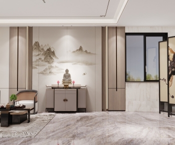 New Chinese Style A Living Room-ID:111180079