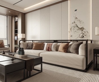 New Chinese Style A Living Room-ID:123847963