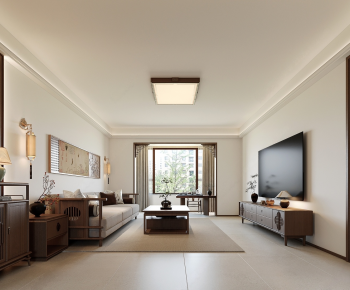 New Chinese Style A Living Room-ID:408334979