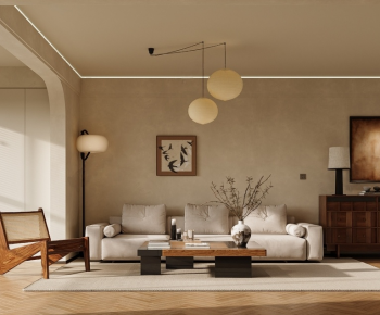 Wabi-sabi Style A Living Room-ID:885096074