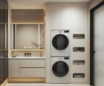 Modern Balcony Laundry Room-ID:644334085