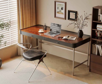 Modern Computer Desk And Chair-ID:483041052