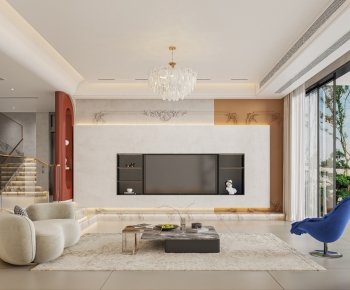 Modern A Living Room-ID:595849994