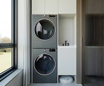 Modern Laundry Cabinet-ID:916289091
