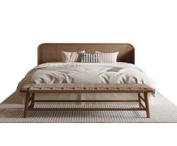 Wabi-sabi Style Double Bed-ID:767149984