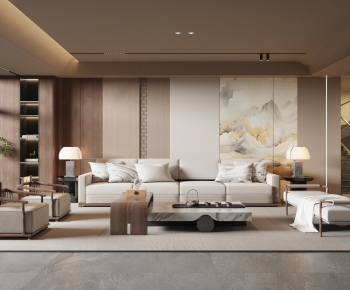 New Chinese Style A Living Room-ID:786933907