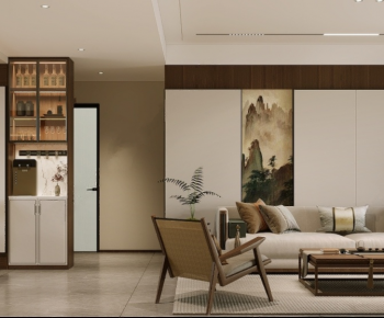 New Chinese Style A Living Room-ID:845582968