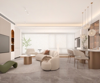 New Chinese Style A Living Room-ID:697129018
