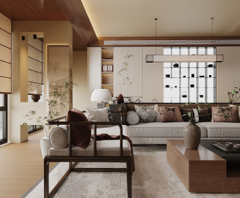 New Chinese Style A Living Room-ID:639340952