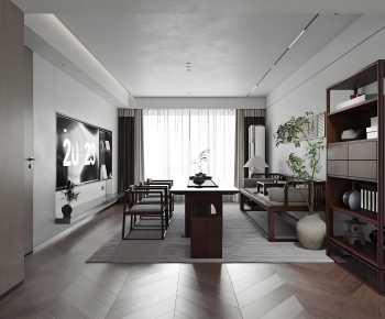 New Chinese Style A Living Room-ID:431884059