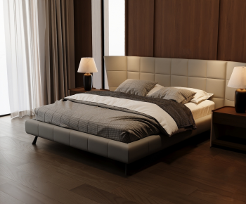 Modern Double Bed-ID:915920791