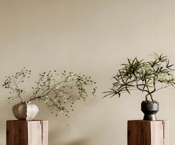 Wabi-sabi Style Potted Green Plant-ID:646004924