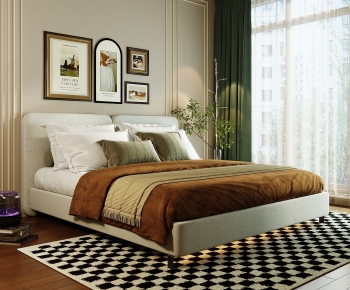 Modern Double Bed-ID:512887008