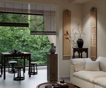 New Chinese Style A Living Room-ID:238126047