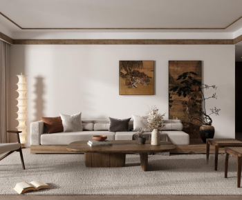 New Chinese Style A Living Room-ID:982697014