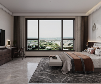 New Chinese Style Bedroom-ID:412290107