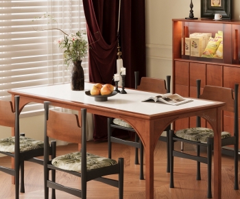 French Style Dining Table And Chairs-ID:114357957