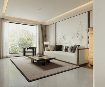 New Chinese Style A Living Room-ID:121826893