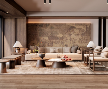 New Chinese Style A Living Room-ID:844697953