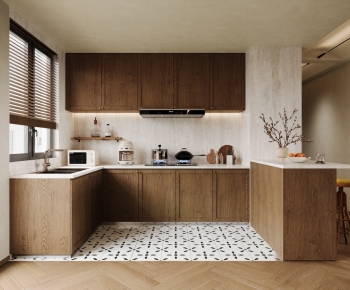 Wabi-sabi Style Open Kitchen-ID:758677018