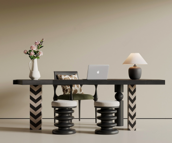 French Style Computer Desk And Chair-ID:134124996