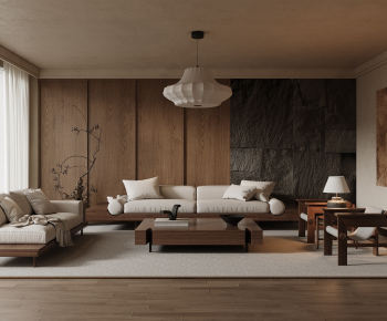 Wabi-sabi Style A Living Room-ID:640310057