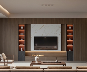 New Chinese Style A Living Room-ID:818192963