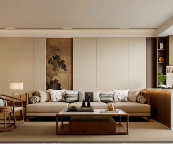 New Chinese Style A Living Room-ID:167725099