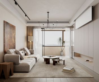 Modern Wabi-sabi Style A Living Room-ID:393501047