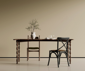French Style Dining Table And Chairs-ID:486212977