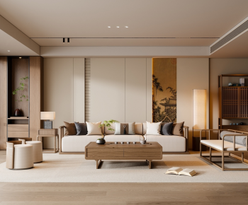 New Chinese Style A Living Room-ID:186094054