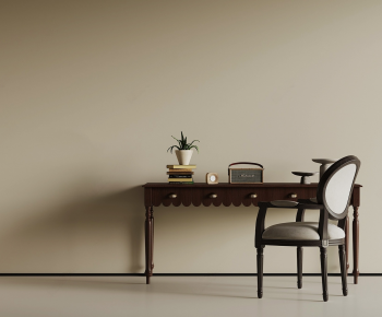 French Style Computer Desk And Chair-ID:104329638