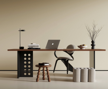 Modern Computer Desk And Chair-ID:547373062
