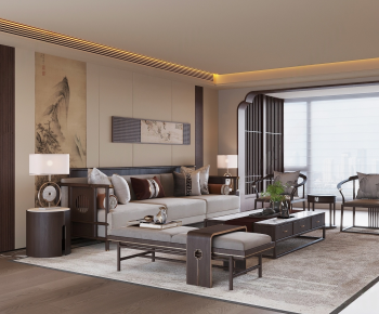 New Chinese Style A Living Room-ID:644646884