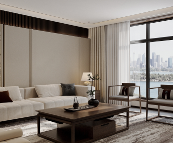 New Chinese Style A Living Room-ID:286216973