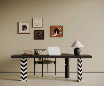 French Style Computer Desk And Chair-ID:591555121