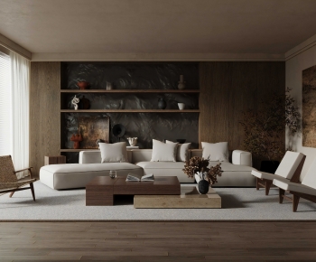 Wabi-sabi Style A Living Room-ID:659229043