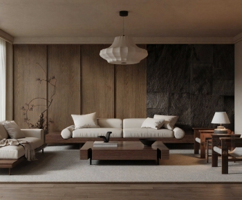 Wabi-sabi Style A Living Room-ID:753942974