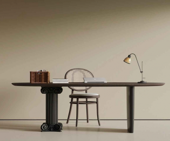 French Style Computer Desk And Chair-ID:768785958