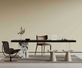 Modern Computer Desk And Chair-ID:598834048